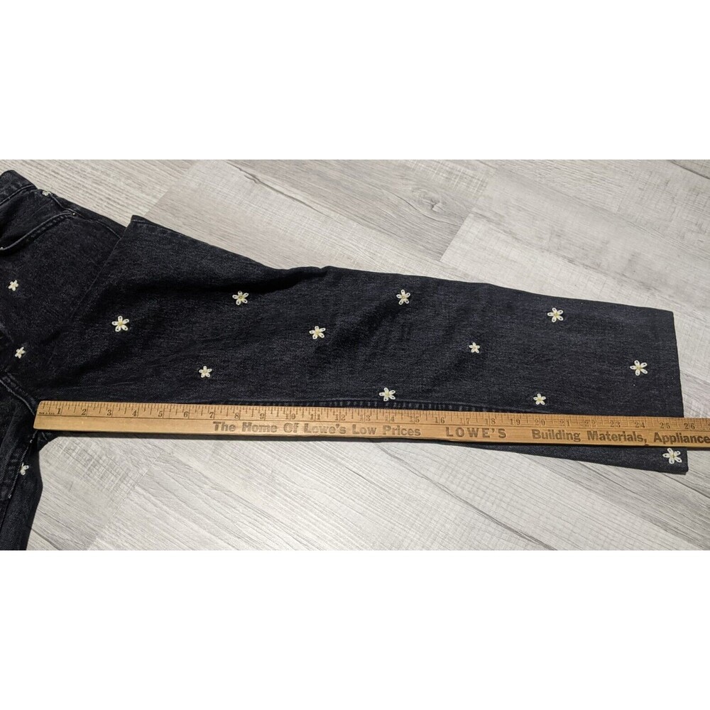 Reformation Cynthia High Relaxed Black Daisy Jeans Women's Size 25 - Picture 10 of 10